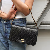 シャネル ココマーク プッシュロック マトラッセ ラムスキン 3way チェーンショルダーバッグ ブラック - NEWSED