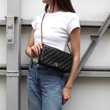 シャネル ココマーク プッシュロック マトラッセ ラムスキン 3way チェーンショルダーバッグ ブラック - NEWSED