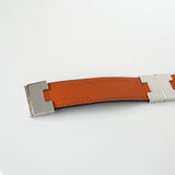 エルメス ルーリー リバーシブル 3way バングル ブレスレット レザー ブラック / オレンジ - NEWSED