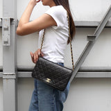 シャネル ココマーク プッシュロック マトラッセ ラムスキン 3way チェーンショルダーバッグ ブラック - NEWSED