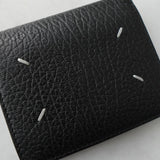 メゾン マルジェラ 4ステッチ レザー 二つ折り財布 コンパクトウォレット ブラック 箱付き - NEWSED
