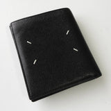 メゾン マルジェラ 4ステッチ 四つタグ レザー 二つ折り財布 コンパクトウォレット ブラック - NEWSED