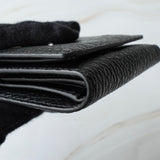 メゾン マルジェラ 4ステッチ 四つタグ レザー 三つ折り財布 コンパクトウォレット ブラック - NEWSED