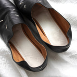 メゾン マルジェラ ポインテッドトゥ レディース ナッパレザー 4ステッチ ナッパレザー ブラック レザー サイズ38 24cm - NEWSED