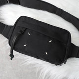 メゾン マルジェラ 4ステッチ ナイロン ミニクロスボディポーチ ウエストポーチ ボディバッグ ブラック - NEWSED