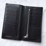 メゾン マルジェラ 4ステッチ 四つタグ カーフレザー 長財布 二つ折り財布 ブラック 箱付き - NEWSED