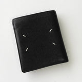 メゾン マルジェラ 4ステッチ 四つタグ レザー 二つ折り財布 コンパクトウォレット ブラック - NEWSED