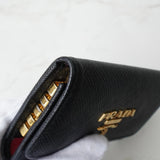 プラダ サフィアーノレザー 4連 キーケース ゴールド / ブラック - NEWSED