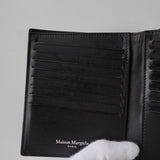 メゾン マルジェラ 4ステッチ 四つタグ レザー 二つ折り財布 コンパクトウォレット ブラック - NEWSED