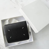 メゾン マルジェラ 4ステッチ レザー 二つ折り財布 コンパクトウォレット ブラック 箱付き - NEWSED