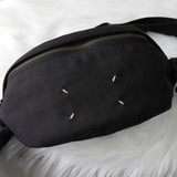 メゾン マルジェラ 4ステッチ 四つタグ ナイロンキャンバス ボディバッグ ウエストポーチ ブラック - NEWSED