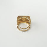 メゾン マルジェラ 4ステッチ スクエア シルバー925 ゴールドプレーテッド シグネットリング 指輪 リング 9.5号 - NEWSED