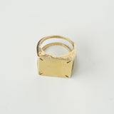 メゾン マルジェラ 4ステッチ スクエア シルバー925 ゴールドプレーテッド シグネットリング 指輪 リング 9.5号 - NEWSED