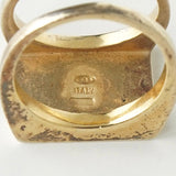 メゾン マルジェラ 4ステッチ スクエア シルバー925 ゴールドプレーテッド シグネットリング 指輪 リング 9.5号 - NEWSED