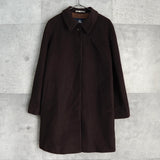 バーバリー ステンカラー カシミア アンゴラ コート ウールコート ブラウン レディース