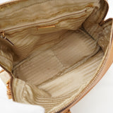 プラダ ロゴ パンチングレザー ハンドバッグ ベージュ