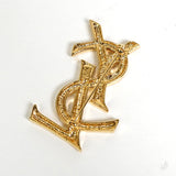 イヴサンローラン YSLロゴ ブローチ GP 箱付き