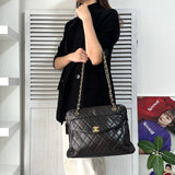 シャネル マトラッセ ラムスキン チェーンショルダー トートバッグ ショルダーバッグ ブラック シリアル4番台7桁 保存袋 ギャランティーカード付き - NEWSED