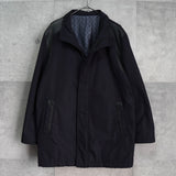 ジバンシィ パンチング フェイクレザー切り替え メンズ ナイロンジャケット ダークネイビー