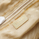 プラダ ロゴ パンチングレザー ハンドバッグ ベージュ