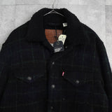 リーバイス チェック柄 ボア裏地 ウールジャケット ブラック / グリーン タグ付き未使用品