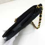 シャネル ココマーク マトラッセ サテン チェーン ショルダーバッグ ブラック