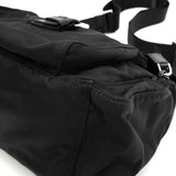 プラダ トライアングルロゴ テスート / レザー ショルダーバッグ ブラック