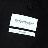 イヴ サンローラン ヴィンテージ YSLロゴ ウール Pコート ブラック