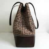 ジバンシィ 4Gロゴ キャンバス レザー ショルダーバッグ トートバッグ ブラウン - NEWSED