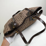 ジバンシィ 4Gロゴ キャンバス レザー ショルダーバッグ トートバッグ ブラウン - NEWSED