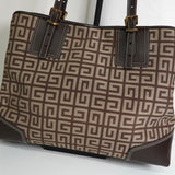 ジバンシィ 4Gロゴ キャンバス レザー ショルダーバッグ トートバッグ ブラウン - NEWSED