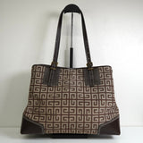 ジバンシィ 4Gロゴ キャンバス レザー ショルダーバッグ トートバッグ ブラウン - NEWSED