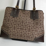 ジバンシィ 4Gロゴ キャンバス レザー ショルダーバッグ トートバッグ ブラウン - NEWSED