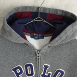 ポロ ラルフローレン フェルトロゴ フルジップ パーカー グレー