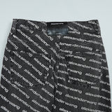 アレキサンダー ワン ロゴ 総柄 デニム ブラック レディース