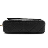 シャネル マトラッセ カーフスキン フリンジチェーン ショルダーバッグ ブラック 箱付き