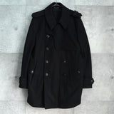 イヴ サンローラン ヴィンテージ YSLロゴ ウール Pコート ブラック