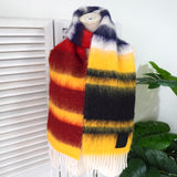 ロエベ アナグラム レザーパッチ モヘア マフラー マルチカラー