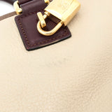 ロエベ アマソナ28 レザー バイカラー ハンドバッグ ベージュ / ブラウン