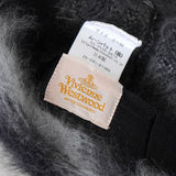 ヴィヴィアン ウエストウッド オーブ ヒョウ柄 アンゴラ モヘア ベレー帽 グレー