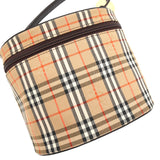 バーバリー ノバチェック キャンバス / レザー バニティバッグ ベージュ レディース