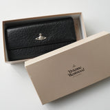 ヴィヴィアン ウエストウッド オーブ レザー 二つ折り長財布 ロングウォレット ブラック 箱付き