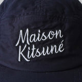 メゾン キツネ ロゴ 刺繍 キャップ 帽子 ネイビー