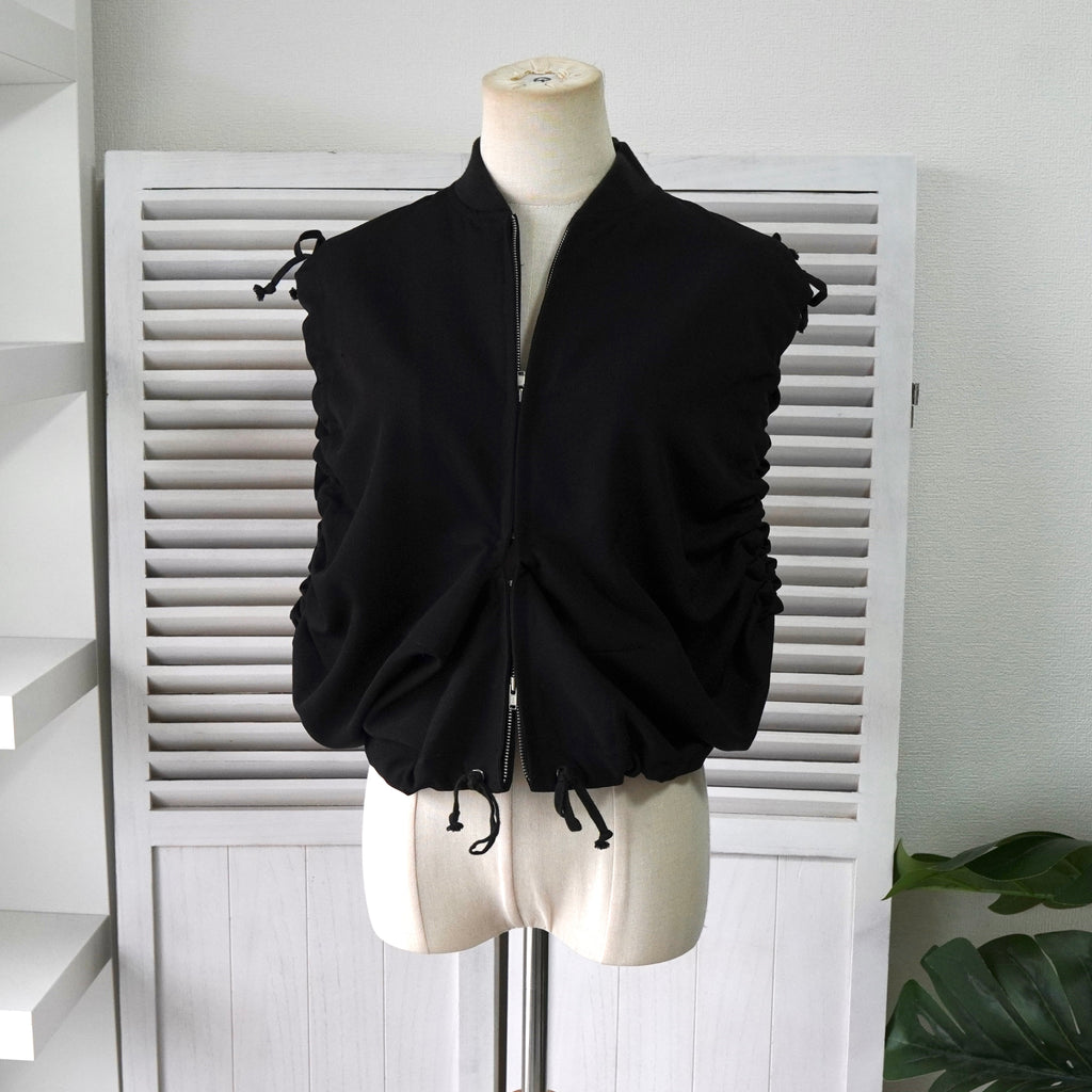 コムデギャルソン 1990年製 変形 ジッパー ベスト レディース ブラック