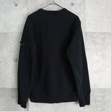 ストーンアイランド コンパスバッジ 胸ポケット ガーメントダイ スウェット ブラック メンズ