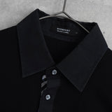 バーバリー ブラックレーベル ホースロゴ 切り替え 長袖ポロシャツ ブラック