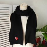 サンローラン ハート ウール マフラー ブラック