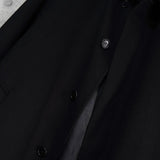 イヴサンローラン ヴィンテージ YSLロゴ ウール ステンカラーコート ブラック メンズ