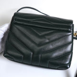 サンローラン YSLロゴ ルル レザー ショルダーバッグ グリーン