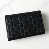 グッチ マイクログッチシマ キーケース 6連 レザー ブラック - NEWSED